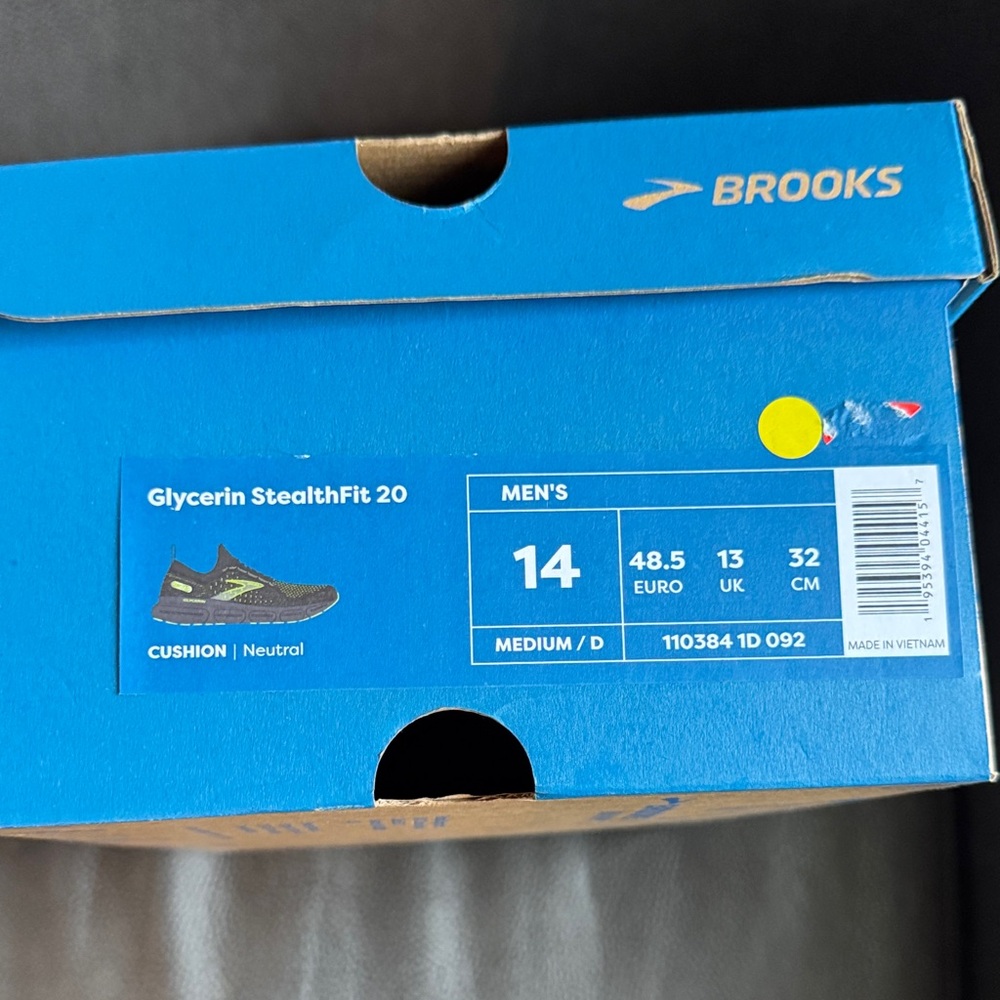 Brooks Glycerin StealthFit 20 Men's Athletic Shoes - Black and Yellow